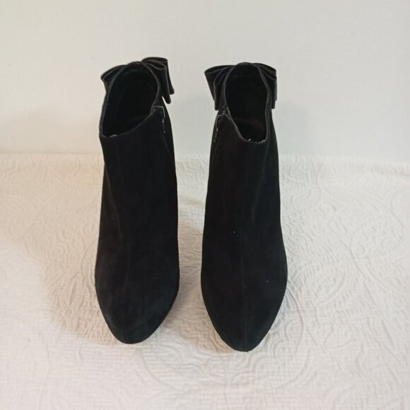 Dolce Vita Womens Black Suede Ankle Boots With Bow Detail Size 8 Stiletto Heel M - Picture 10 of 10